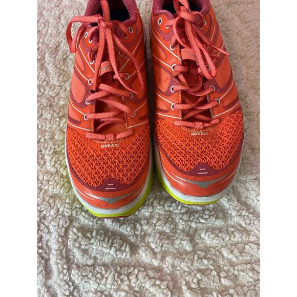Hoka One One Conquest Womens Running Shoes Sneaker Orange Green 9 - Picture 8 of 10